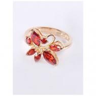 Кольцо помолвочное , гранат, размер 18, красный Lotus Jewelry