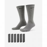 Носки  унисекс , 6 пар, 3 уп., высокие, воздухопроницаемые, размер L, серый Nike