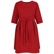 Платье , в классическом стиле, трапециевидный силуэт, мини, размер 42, красный MILA