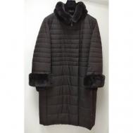 куртка   зимняя, силуэт прямой, стеганая, воздухопроницаемая, утепленная, ветрозащитная, водонепроницаемая, карманы, размер 56, коричневый Albana