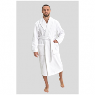 Халат , длинный рукав, карманы, банный халат, размер 54, белый Оптима Трикотаж