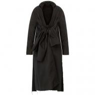 Пальто  , оверсайз, средней длины, размер 42, черный NUOVO BORGO
