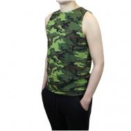 Майка  Майка армейская камуфляж Флора зелёная, размер 60/62, зеленый, черный Kamukamu