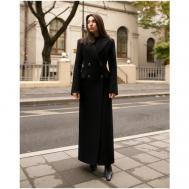 Пальто  , демисезон/зима, шерсть, силуэт прилегающий, удлиненное, размер 40(XS), черный BUBLIKAIM