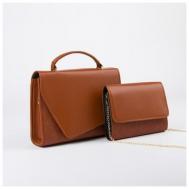 Комплект сумок  мессенджер , коричневый, красный Gianni Rodari