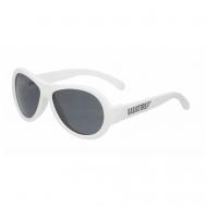 Солнцезащитные очки , авиаторы, зеркальные, ударопрочные, со 100% защитой от УФ-лучей, белый BABIATORS