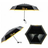Мини-зонт , механика, купол 90 см., чехол в комплекте, черный, желтый OEM