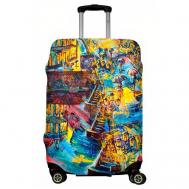Чехол для чемодана , размер M, желтый, синий LeJoy