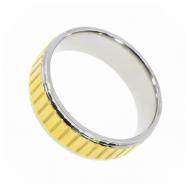 Кольцо нержавеющая сталь, размер 22.25, золотой, серебряный Nobrand