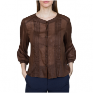 Блуза  , размер 54, коричневый Galar