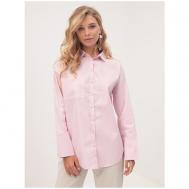 Рубашка  , повседневный стиль, прямой силуэт, длинный рукав, однотонная, размер 58, розовый KATHARINA KROSS