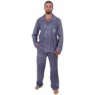 Пижама , карманы, размер 56, синий Оптима Трикотаж