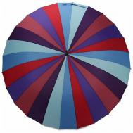 Зонт-трость , полуавтомат, купол 104 см., 24 спиц, деревянная ручка, чехол в комплекте, для женщин, голубой DOLPHIN