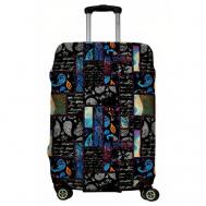 Чехол для чемодана , размер L, черный, голубой LeJoy