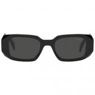 Солнцезащитные очки , прямоугольные, оправа: пластик, с защитой от УФ, черный Prada