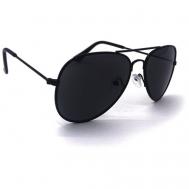 Солнцезащитные очки , авиаторы, оправа: металл, ударопрочные, для мальчиков, черный Aleso Marco