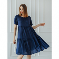 Платье , размер 50, синий Текстильный край