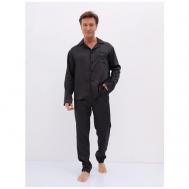 Пижама , карманы, размер 50, черный Малиновые сны