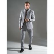 Костюм , пиджак и брюки, классический стиль, полуприлегающий силуэт, размер 50, серый Melskos