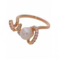 Кольцо помолвочное , жемчуг Swarovski синтетический, размер 20, белый Lotus Jewelry
