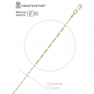Браслет-цепочка , желтое золото, 585 проба, длина 18 см. Krastsvetmet