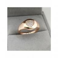 Кольцо, бижутерный сплав, искусственный камень, циркон, размер 17, золотой Insetto