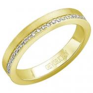 Кольцо обручальное , желтое золото, 585 проба, бриллиант, размер 15.5 Эстет