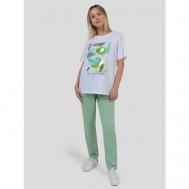 Костюм , футболка и брюки, спортивный стиль, свободный силуэт, размер 40/42, зеленый Vitacci
