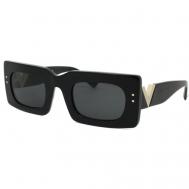 Солнцезащитные очки , прямоугольные, оправа: пластик, для женщин, черный Valentino