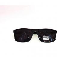 Солнцезащитные очки , прямоугольные, оправа: пластик, поляризационные, черный Babilon