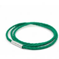 Жесткий браслет, размер 21 см., зеленый Handinsilver ( Посеребриручку )