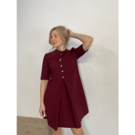 Платье-футляр , креп, в классическом стиле, трапециевидный силуэт, мини, подкладка, размер L, бордовый Luisa Wang