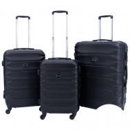 Комплект чемоданов , 3 шт., 91 л, размер S/M/L, черный BAGS-ART