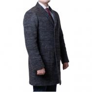 Пальто  демисезонное, шерсть, силуэт прямой, размер 52/182, серый Van Cliff
