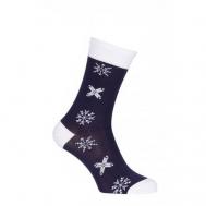 Мужские носки , 1 пара, классические, фантазийные, на Новый год, размер 29 (43-44), синий LORENZLINE