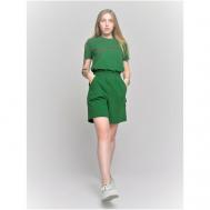 Костюм , футболка и шорты, повседневный стиль, оверсайз, карманы, размер 44(S), зеленый Create Yourself