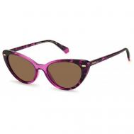 Солнцезащитные очки , кошачий глаз, для женщин, розовый Polaroid
