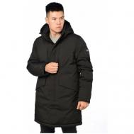 куртка  зимняя, внутренний карман, капюшон, карманы, манжеты, размер 50, черный Malidinu