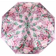 Мини-зонт , автомат, 3 сложения, купол 100 см., 8 спиц, система «антиветер», чехол в комплекте, для женщин, розовый, зеленый Goroshek