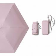 Мини-зонт , механика, 5 сложений, купол 88 см., 6 спиц, чехол в комплекте, для женщин, розовый RainLab
