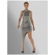Платье размер 44, серебряный Сияние стиля