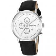 Наручные часы  Кварцевые наручные водонепроницаемые мужские часы  28, черный, белый Geneva