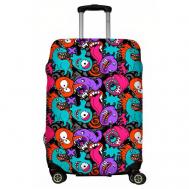 Чехол для чемодана , размер M, серый, оранжевый LeJoy