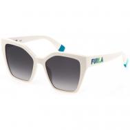 Солнцезащитные очки , кошачий глаз, градиентные, с защитой от УФ, для женщин, белый Furla