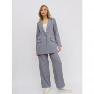 Костюм , жакет и брюки, классический стиль, свободный силуэт, карманы, подкладка, размер 44, серый BrandStoff