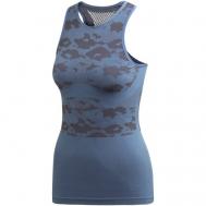 Майка  для фитнеса  Essentials Seamless Tank Top, размер L INT, синий Adidas