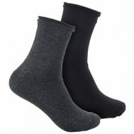 Мужские носки , 12 пар, классические, размер 41-47, серый, черный Весёлый носочник