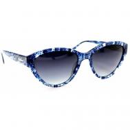 Солнцезащитные очки , кошачий глаз, оправа: пластик, поляризационные, для женщин, синий Belessa