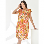 Платье , размер 54, оранжевый Текстильный край