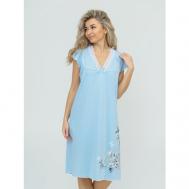 Сорочка  удлиненная, короткий рукав, трикотажная, размер 54, голубой Buy-tex.ru